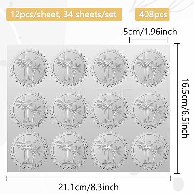 34 Sheets Custom Silver Foil Embossed PET Picture Sticker DIY-WH0528-009-1