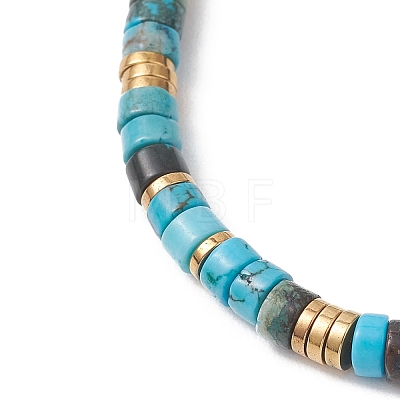 Natural Magnesite Beads Stretch Bracelet for Women BJEW-JB13215-01-1