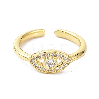 Evil Eye Real 18K Gold Plated Cuff Rings for Women Gift ZIRC-C021-08G-1