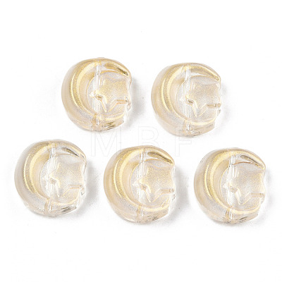 Transparent Spray Painted Glass Beads GLAA-N035-036-D01-1