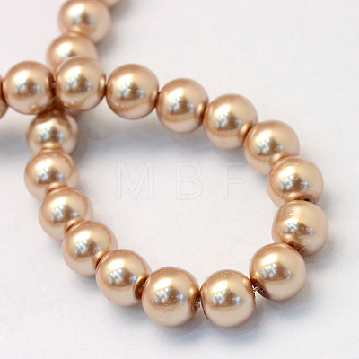 Baking Painted Pearlized Glass Pearl Round Bead Strands HY-Q003-12mm-11-1