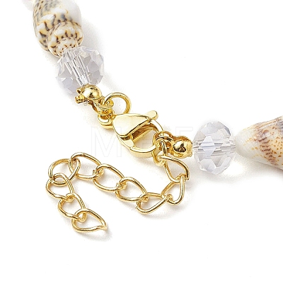 Natural Sea Shell Beaded Necklaces NJEW-JN04796-01-1