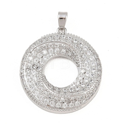 Brass Micro Pave Cubic Zirconia Pendants KK-K418-02P-1