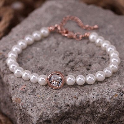 Acrylic Imitated Pearl Beads Bracelets BJEW-AA00086-02RG-1