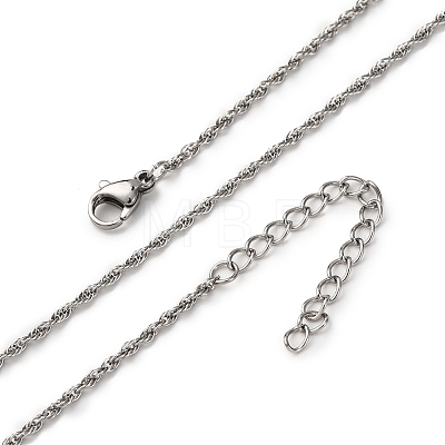 1.5MM 304 Stainless Steel Rope Chain Necklaces NJEW-T016-23P-1