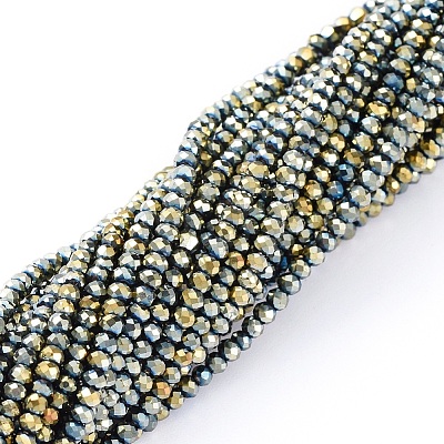 Electroplate Glass Beads Strands EGLA-F149-FP-09-1