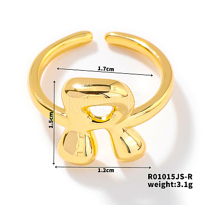 Fashionable Letter Brass Open Cuff for Women UR6840-18-1