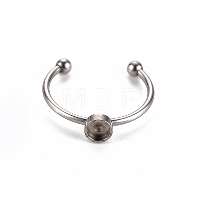 201 Stainless Steel Cuff Pad Ring Settings X-STAS-S080-042A-P-1