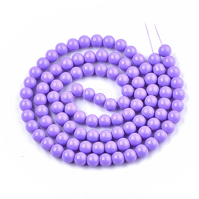 Painted Glass Bead Strands X-DGLA-S071-6mm-B38-1