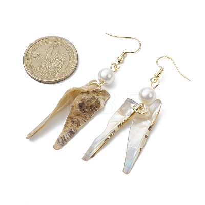 Natural Shell Nuggets Dangle Earrings EJEW-JE05542-1
