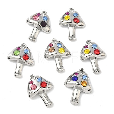 304 Stainless Steel Rhinestone Pendants STAS-L308-01P-1