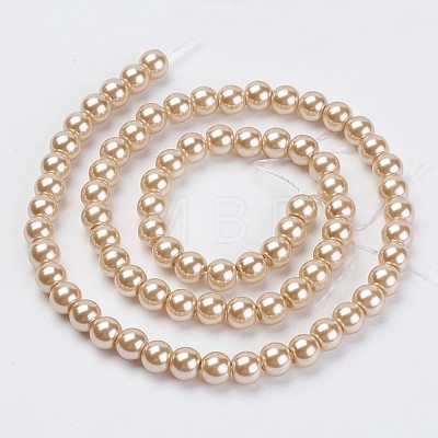 Eco-Friendly Glass Pearl Bead Strands X-HY-A008-6mm-RB019-1