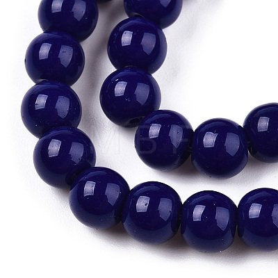 Opaque Solid Color Glass Beads Strands GLAA-T032-P6mm-03-1