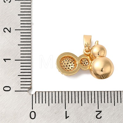 Brass Micro Pave Cubic Zirconia with ABS Plastic Pearl Charms KK-C072-44G-1