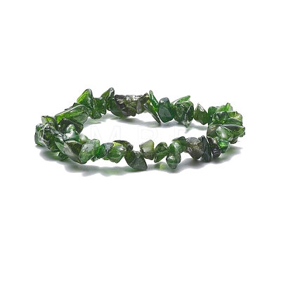 Natural Diopside Chips Beaded Stretch Bracelet BJEW-JB08081-1