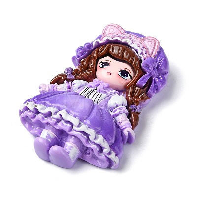 Cartoon Girls Opaque Resin Decoden Cabochons RESI-S392-03A-03-1