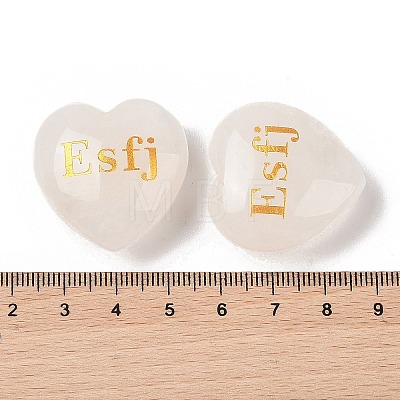 Natural Quartz Crystal Heart Engraving MBTI Figurines Statues for Home Office Desk Decorations G-K353-05P-1