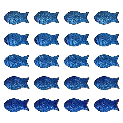 20Pcs Full Plated Frosted Electroplate Glass Fish Beads Strands EGLA-YW0001-68A-1
