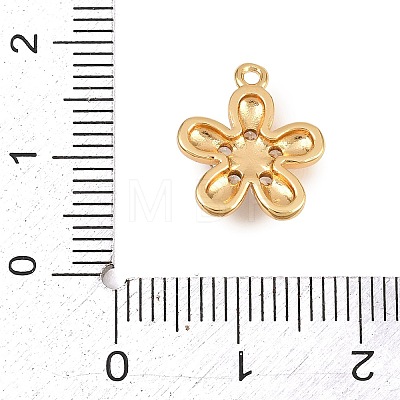 Brass Micro Pave Clear Cubic Zirconia Charms KK-D265-02G-1