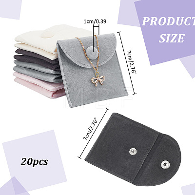  20Pcs 4 Colors Square Velvet Jewelry Bags TP-NB0001-56-1