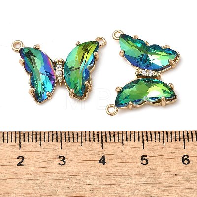 Brass Pave Faceted Glass Connector Charms FIND-Z020-03S-1