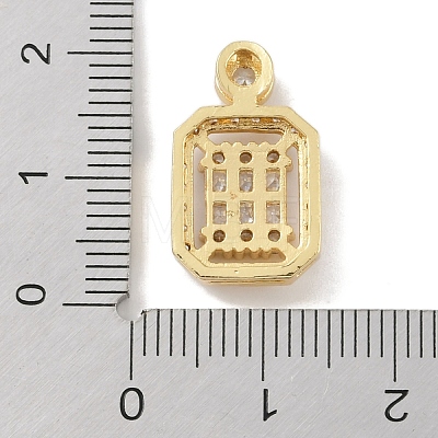 Rack Plating Brass Micro Pave Cubic Zirconia Pendants KK-A224-20G-03-1