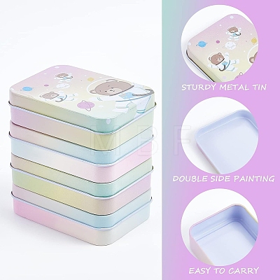 4Pcs 4 Styles Tinplate Storage Box CON-CN0001-02-1