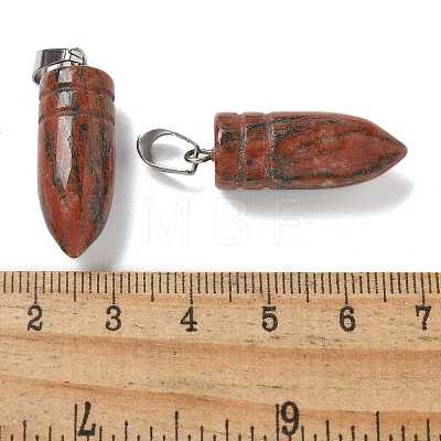 Natural Red Sesame Jasper Pointed Pendants G-B127-18P-11-1