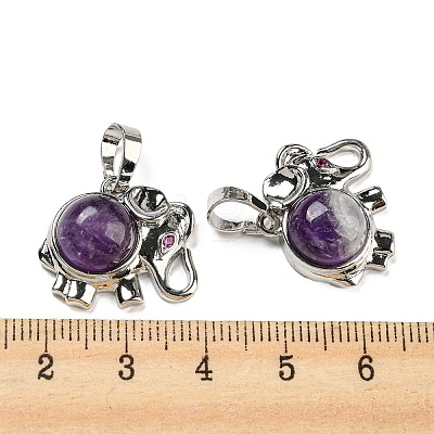 Natural Amethyst Pendants G-P517-04P-04-1