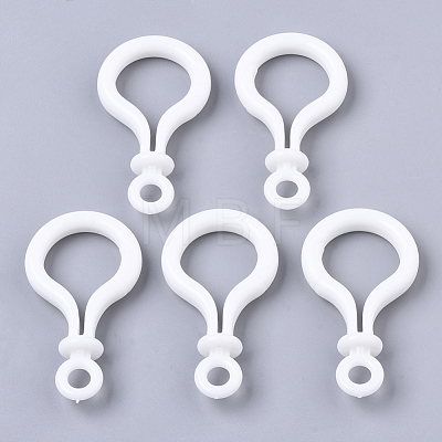 Opaque Solid Color Bulb Shaped Plastic Push Gate Snap Keychain Clasp Findings KY-T021-01L-1