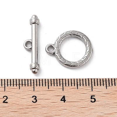 304 Stainless Steel Ring Toggle Clasps STAS-A092-09E-P-1