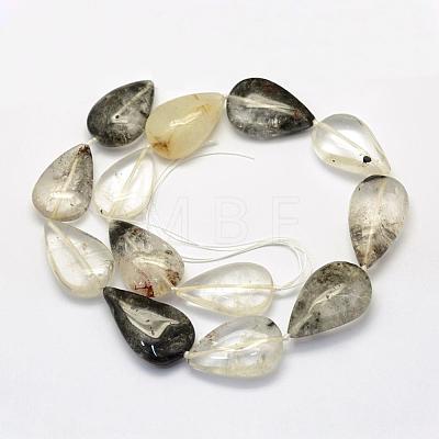 Natural Lodolite Quartz Beads Strands G-G695-15-1
