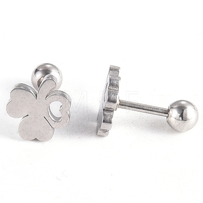 201 Stainless Steel Barbell Cartilage Earrings EJEW-R147-19-1
