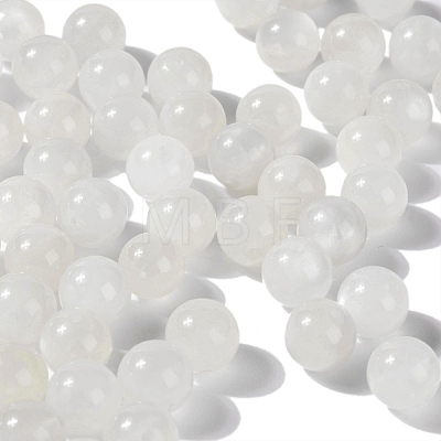 100Pcs 8mm Natural White Moonstone Beads DIY-LS0002-19-1
