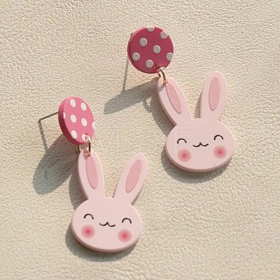 Acrylic Dangle Stud Earrings FS-WGFB232-01-1