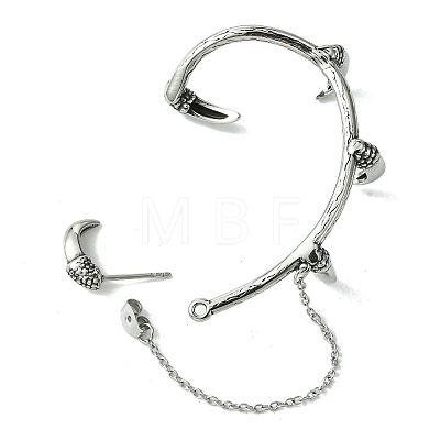 316 Surgical Stainless Steel Cuff Earrings EJEW-E300-15AS-01-1