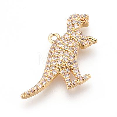 Brass Micro Pave Cubic Zirconia Pendants KK-O106-18-1