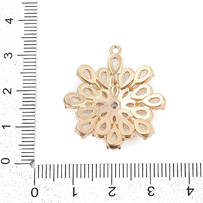 Brass Micro Pave Cubic Zirconia with Glass Pendants KK-Q026-16G-1