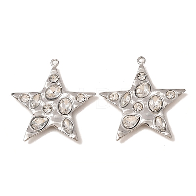304 Stainless Steel Rhinestone Pendants RB-CBA6799-01P-1