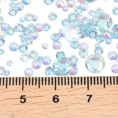 Electroplated Transparent Flat Back Resin Rhinestone Cabochons RESI-XCP0002-44B-1