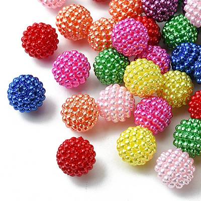 40Pcs 8 Colors Imitation Pearl Acrylic Beads OACR-FS0001-48-1