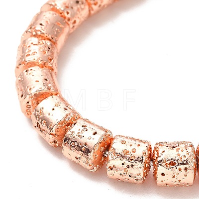 Electroplated Natural Lava Rock Beads Strands G-G984-07RG-1