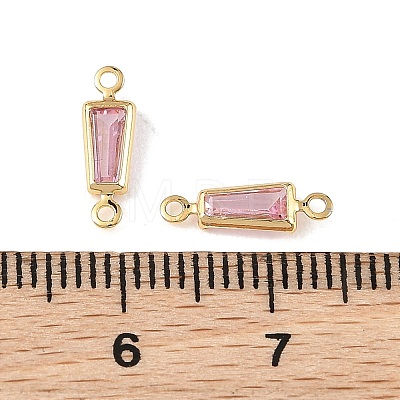 SHEGRACE Brass Pave Cubic Zirconia Trapezoid Connector Charms XGRQ2O654-444B-G-1