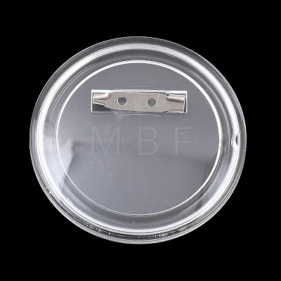 Blank Flat Round Acrylic Button Pin Badge with Iron Pins FIND-L029-01P-02-1