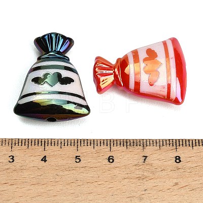 UV Plating Embossed Opaque Acrylic Beads AC-CBAEEF4-17-1