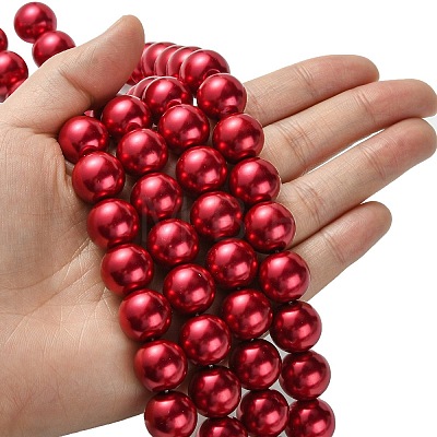 Eco-Friendly Glass Pearl Beads Strands LS-HY-A008-14mm-RB084-1