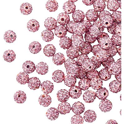 100Pcs Polymer Clay Rhinestone Beads RB-HY0001-01-1