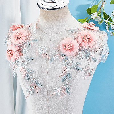 2Pcs Polyester Computerized Embroidered Appliques DIY-CY0003-42-1