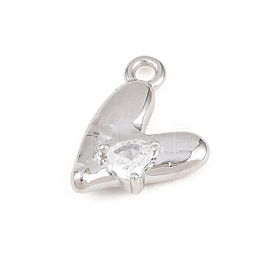 Valentine's Day Brass Micro Pave Clear Cubic Zirconia Pendants KK-D225-13P-1