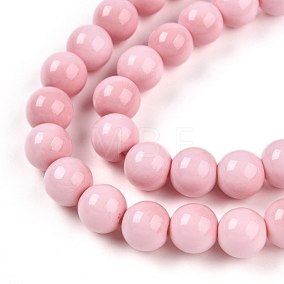 Baking Paint Glass Beads Strands DGLA-N012-8mm-01-1